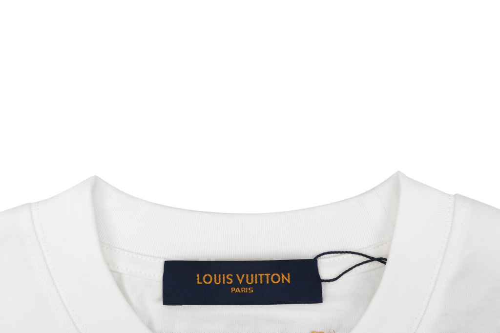 LV Monogram Towel Embroidery Short Sleeve Tee – White / Blue