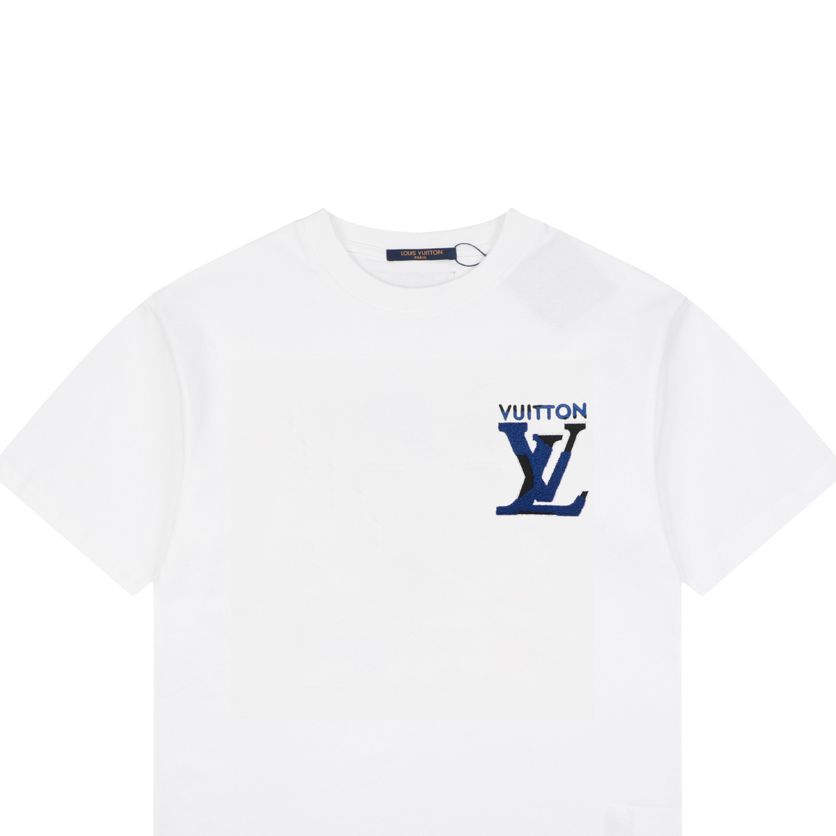 LV Monogram Towel Embroidery Short Sleeve Tee – White / Blue