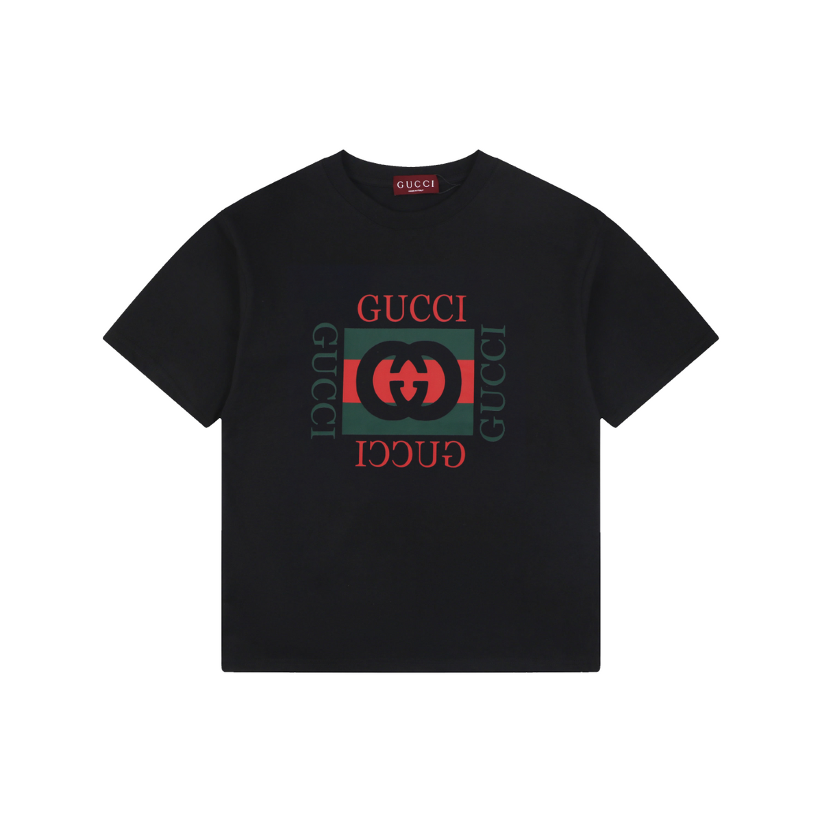 Gucci Double G Block Print Short Sleeve Tee – Black