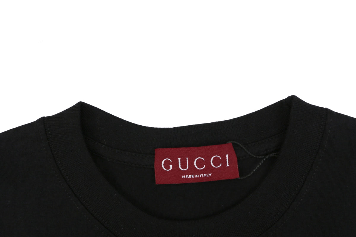 Gucci Double G Block Print Short Sleeve Tee – Black