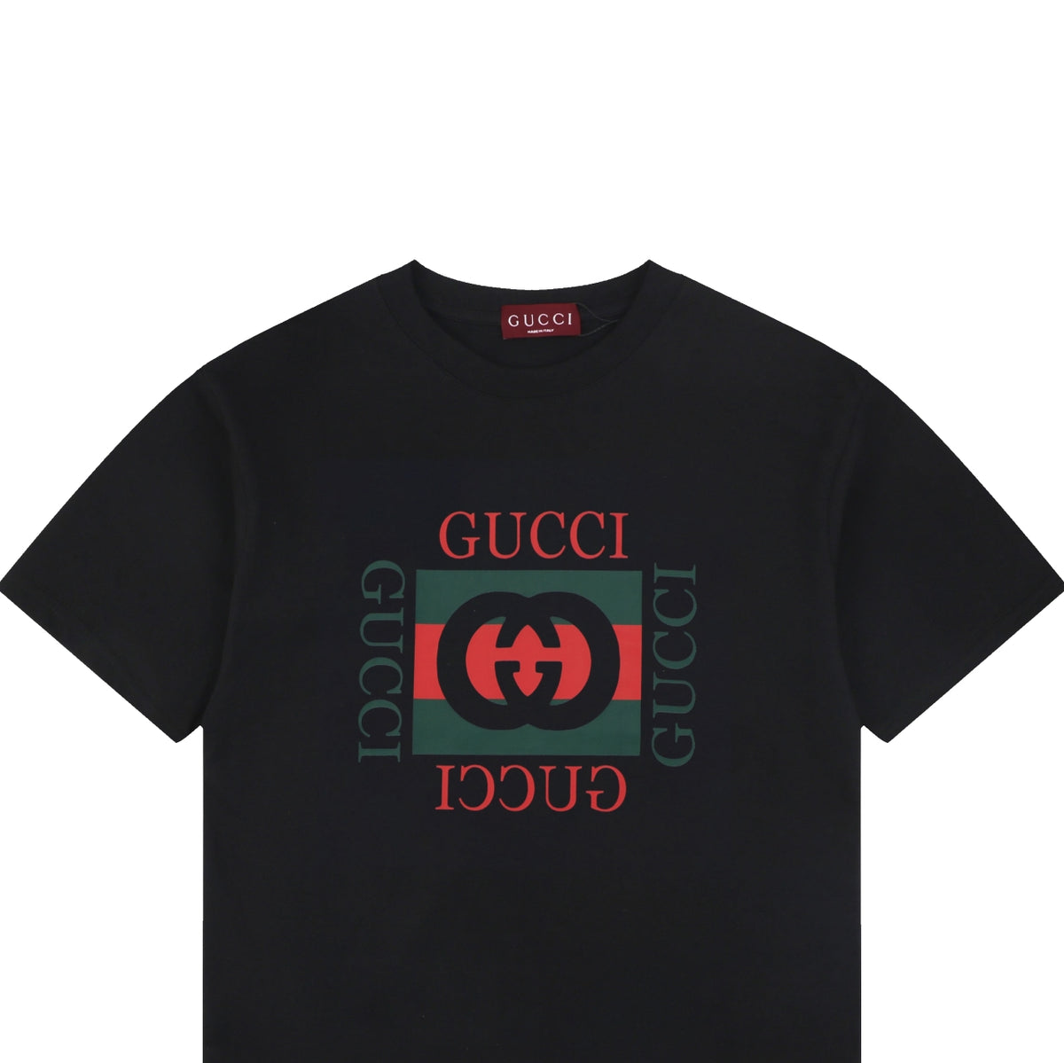 Gucci Double G Block Print Short Sleeve Tee – Black