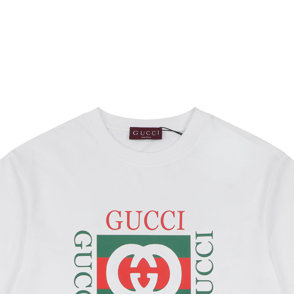 Gucci Double G Block Print Short Sleeve Tee – White
