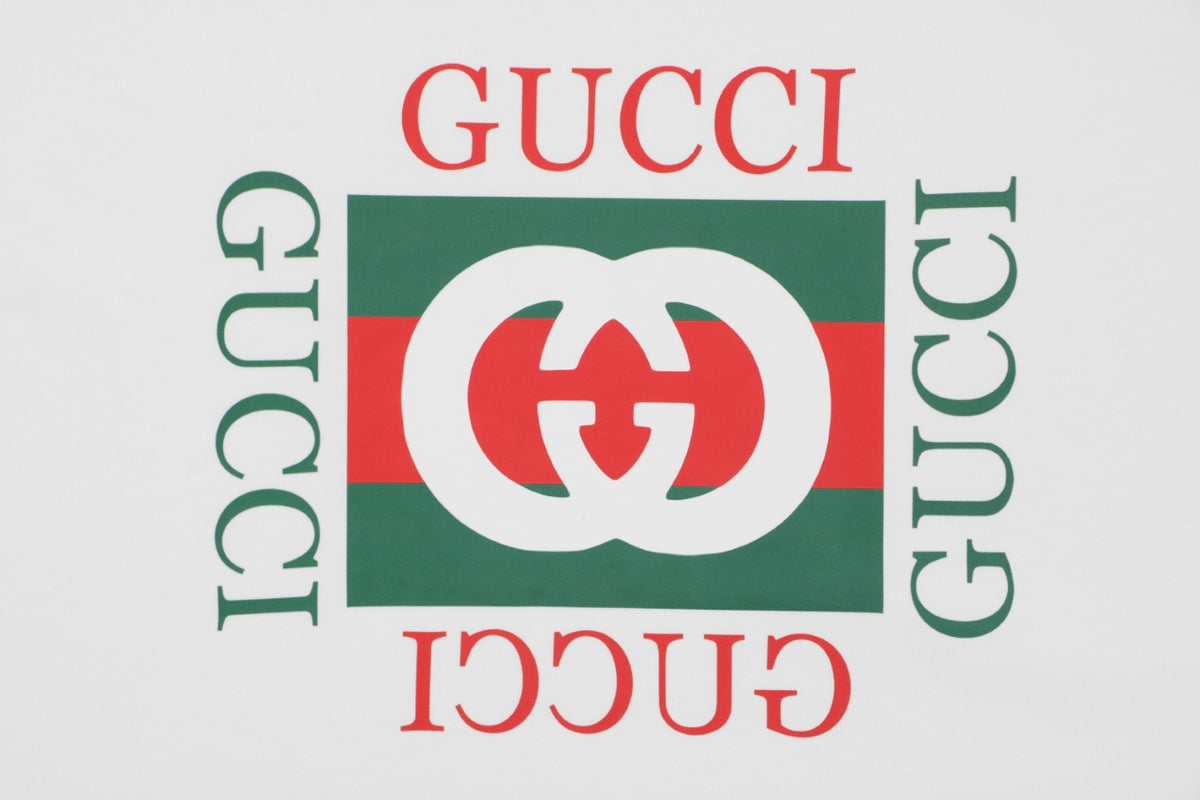 Gucci Double G Block Print Short Sleeve Tee – White