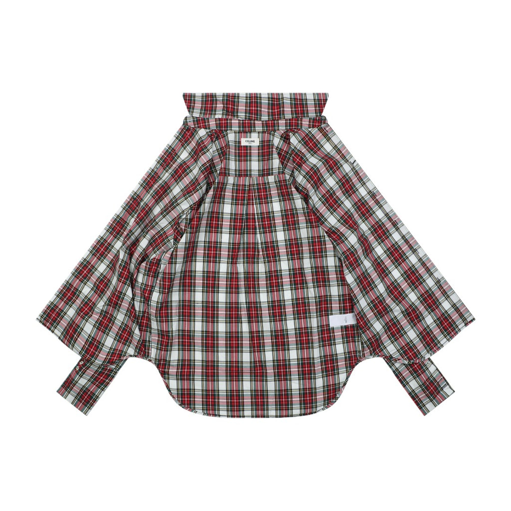 Celine Red, White & Green Plaid Long-Sleeve Shirt