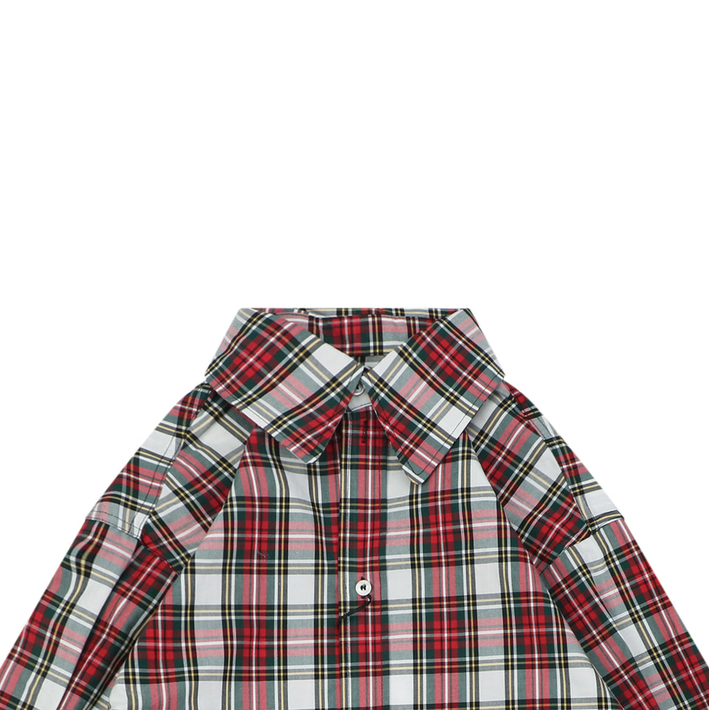 Celine Red, White & Green Plaid Long-Sleeve Shirt