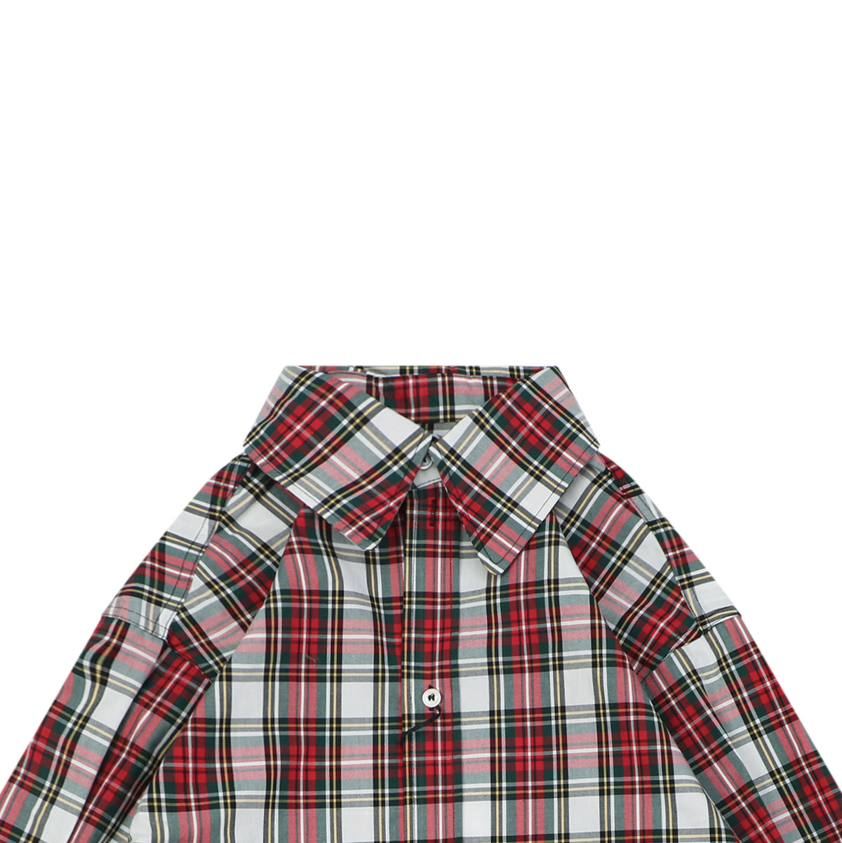 Celine Red, White & Green Plaid Long-Sleeve Shirt