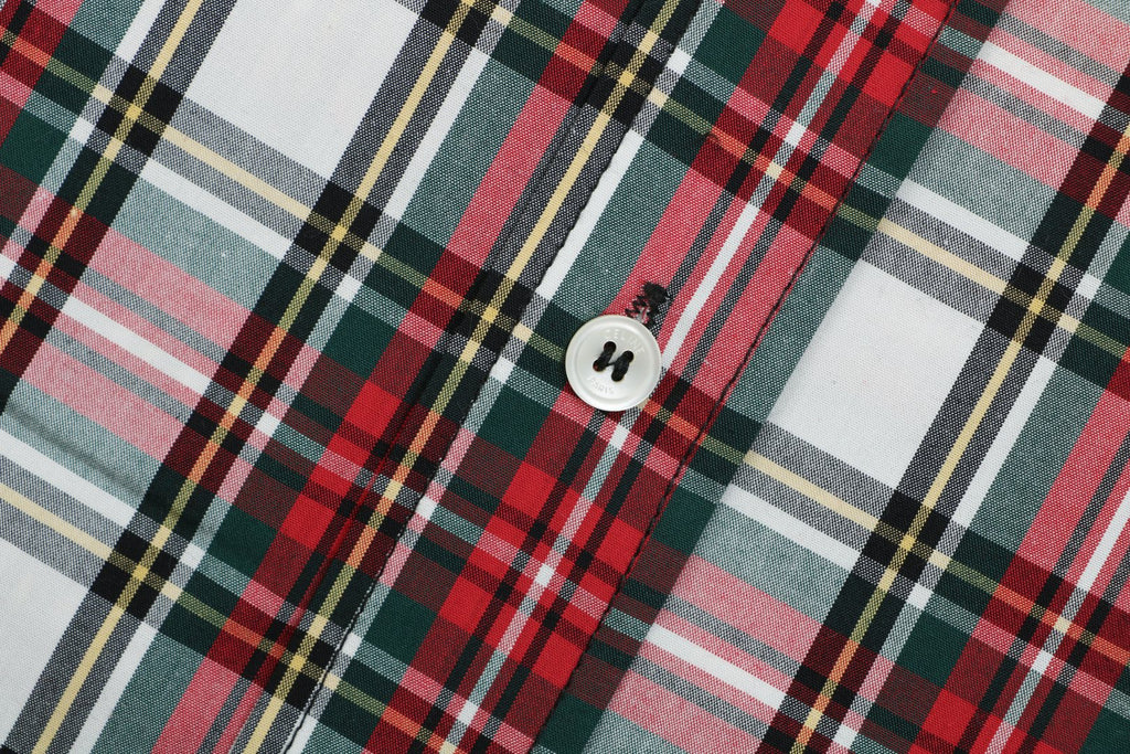 Celine Red, White & Green Plaid Long-Sleeve Shirt
