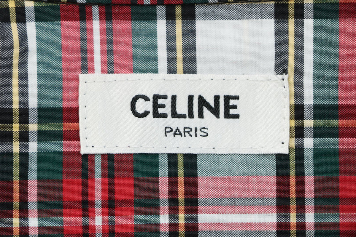 Celine Red, White & Green Plaid Long-Sleeve Shirt
