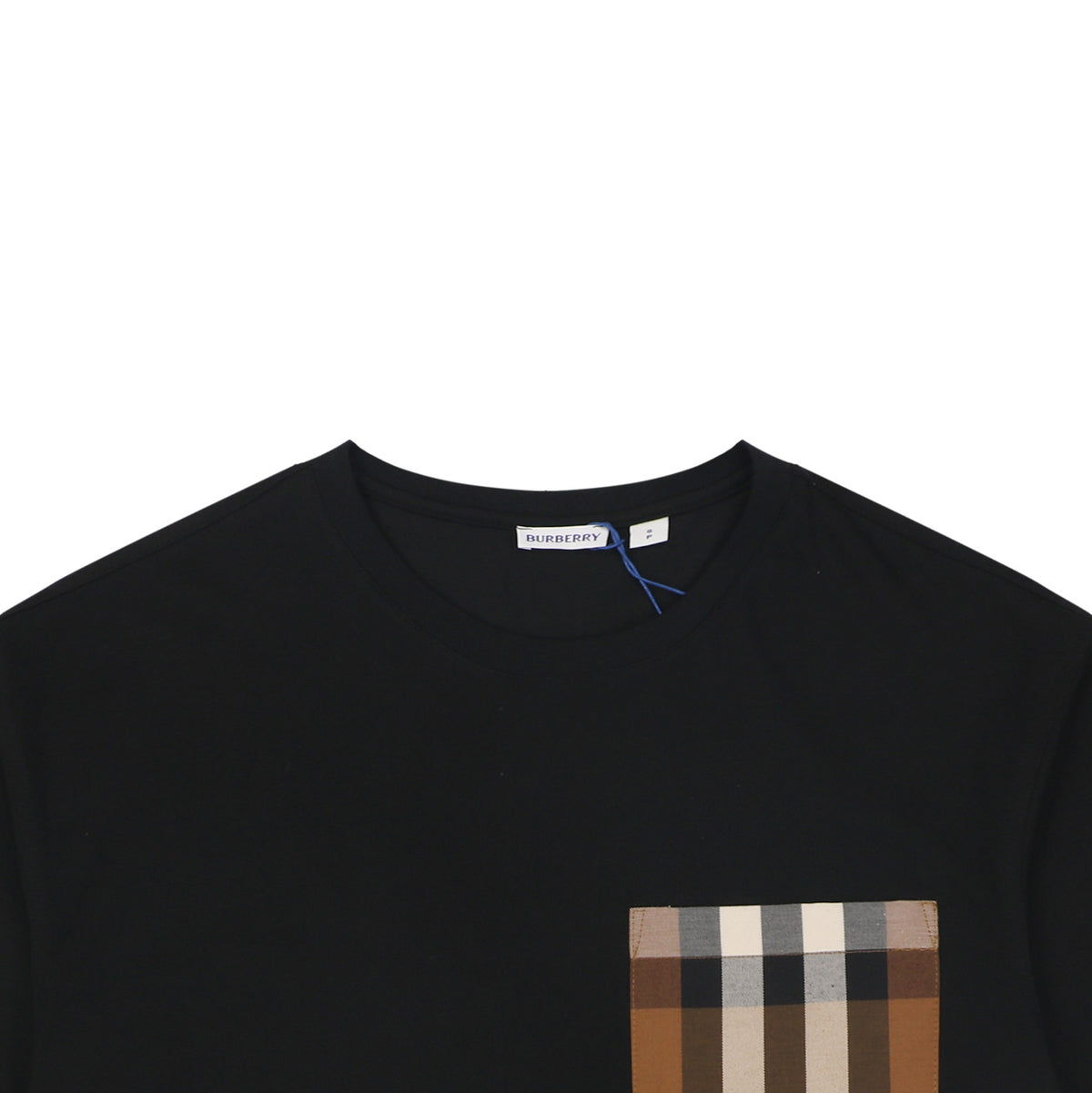 Burberry Black Short-Sleeve T-Shirt with Check Pocket