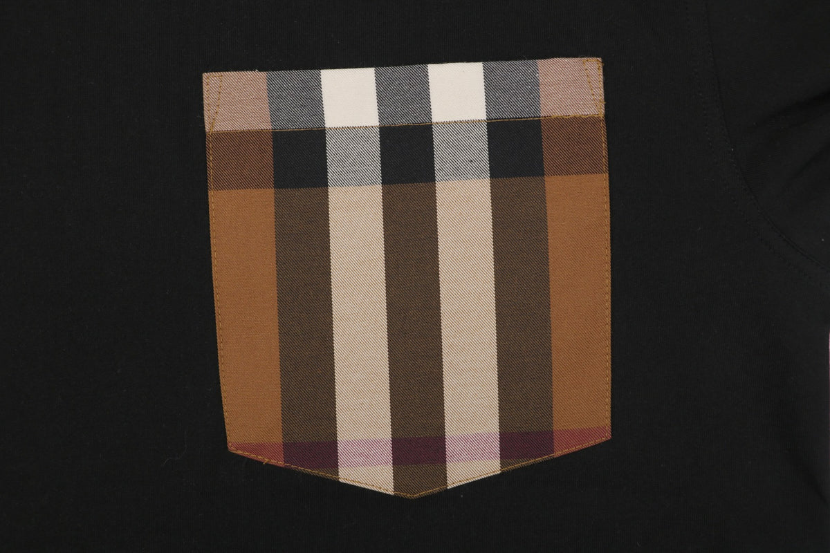 Burberry Black Short-Sleeve T-Shirt with Check Pocket