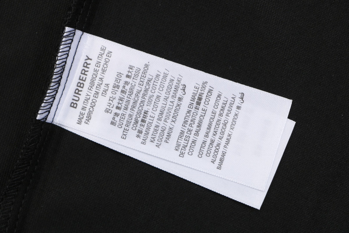 Burberry Black Short-Sleeve T-Shirt with Check Pocket