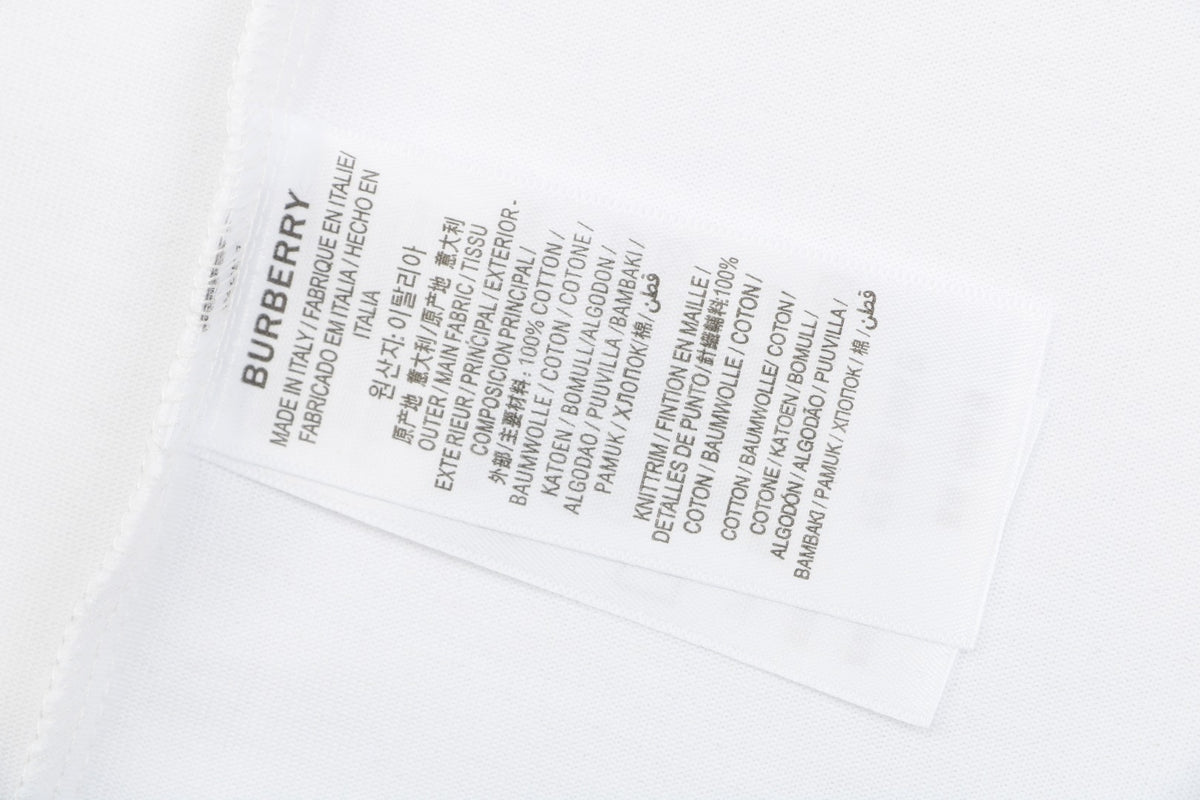 Burberry White Short-Sleeve T-Shirt with Check Pocket