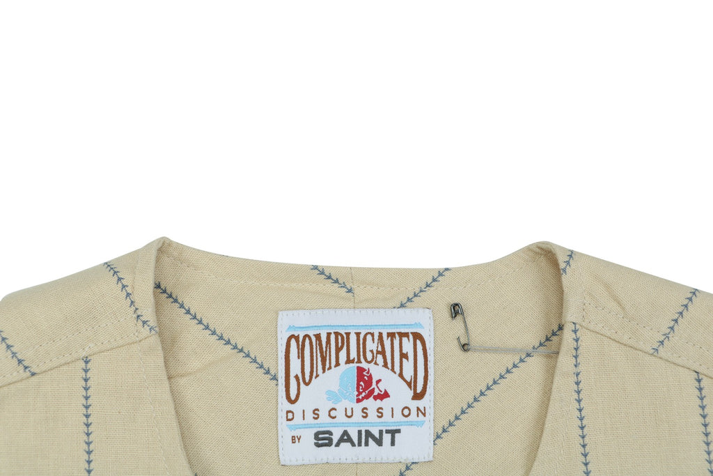 Saint Michael No. 42 Pinstripe Short-Sleeve Baseball Jersey