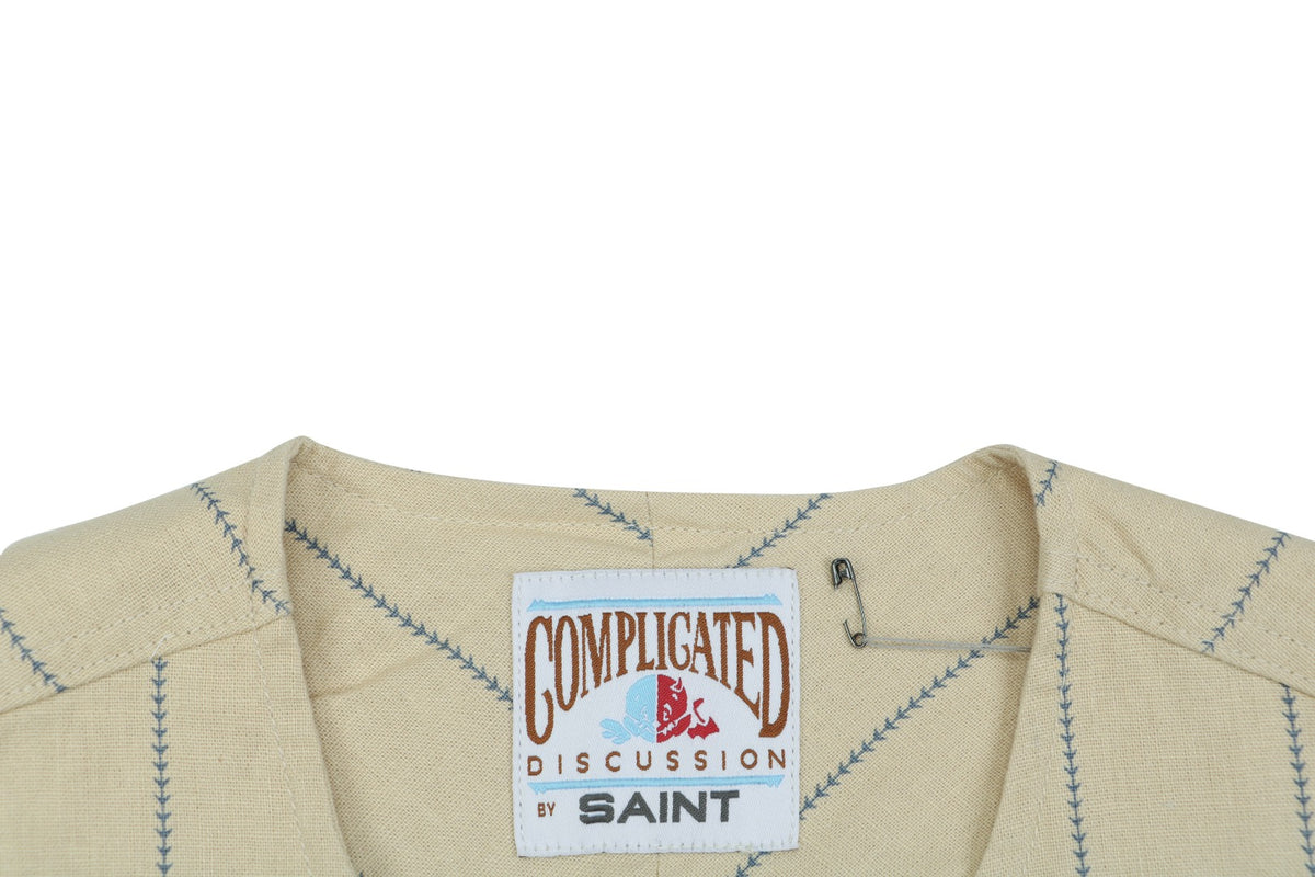 Saint Michael No. 42 Pinstripe Short-Sleeve Baseball Jersey