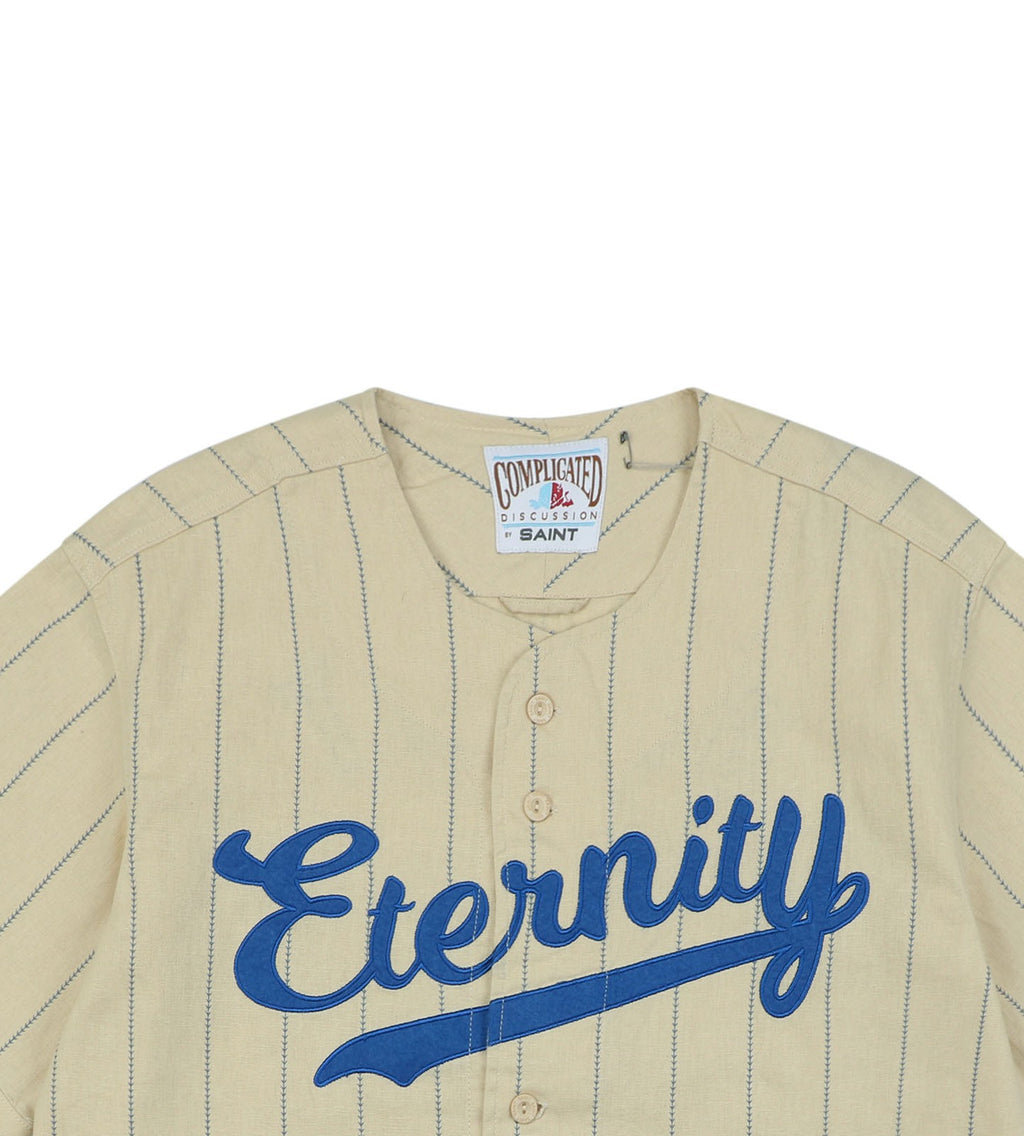 Saint Michael No. 42 Pinstripe Short-Sleeve Baseball Jersey