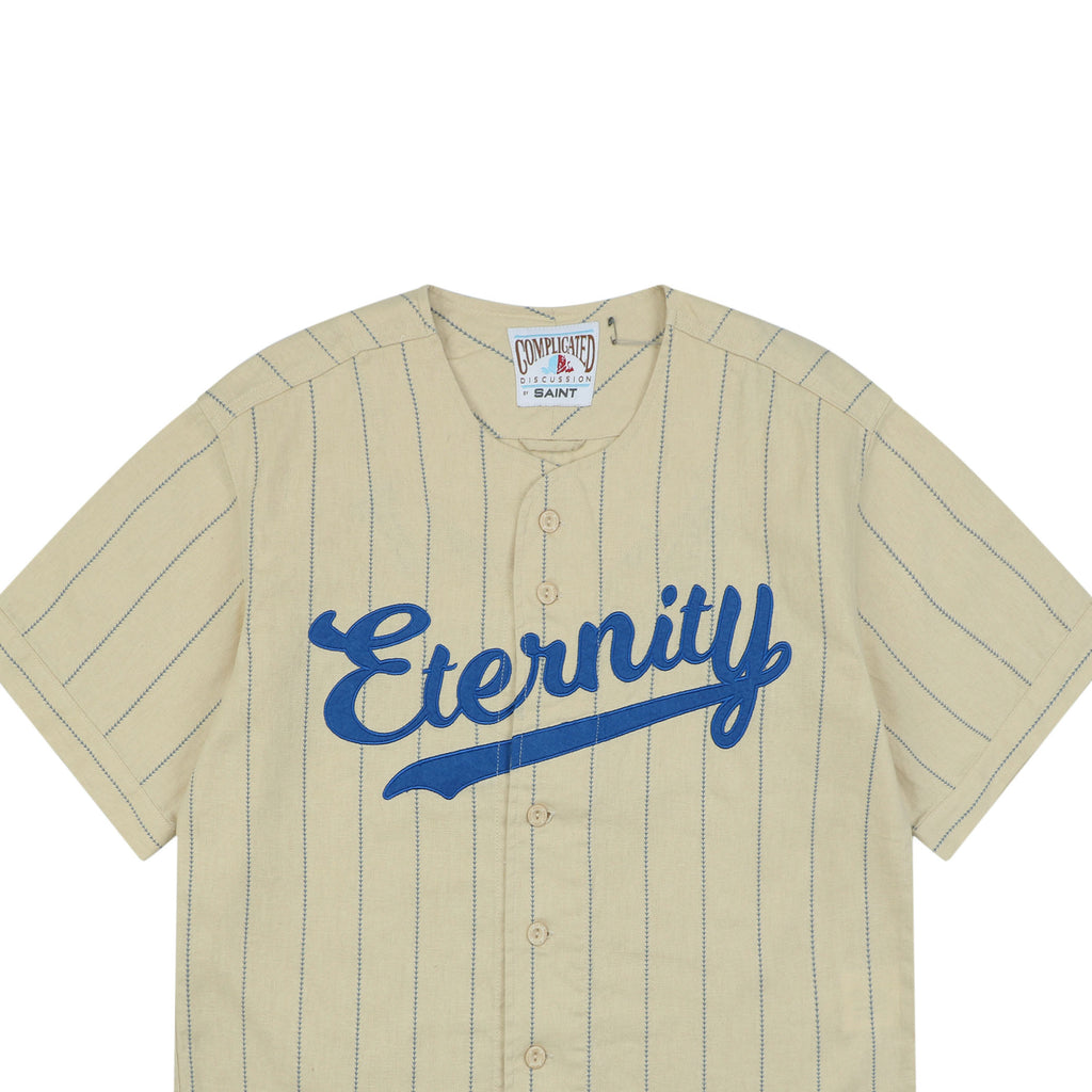 Saint Michael No. 42 Pinstripe Short-Sleeve Baseball Jersey