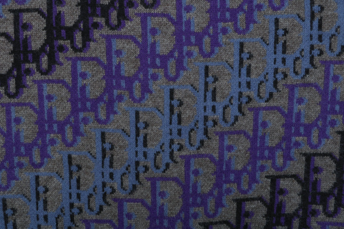 Dior Blue and Purple All-Over Motif Crewneck Sweater