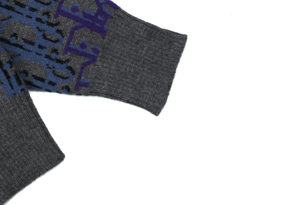 Dior Blue and Purple All-Over Motif Crewneck Sweater
