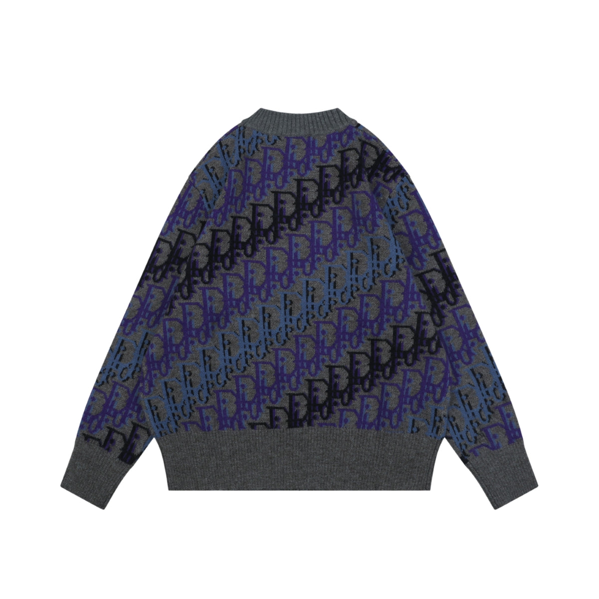 Dior Blue and Purple All-Over Motif Crewneck Sweater