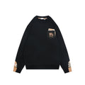 Burberry Black Check-Trim Pocket Crewneck Sweatshirt