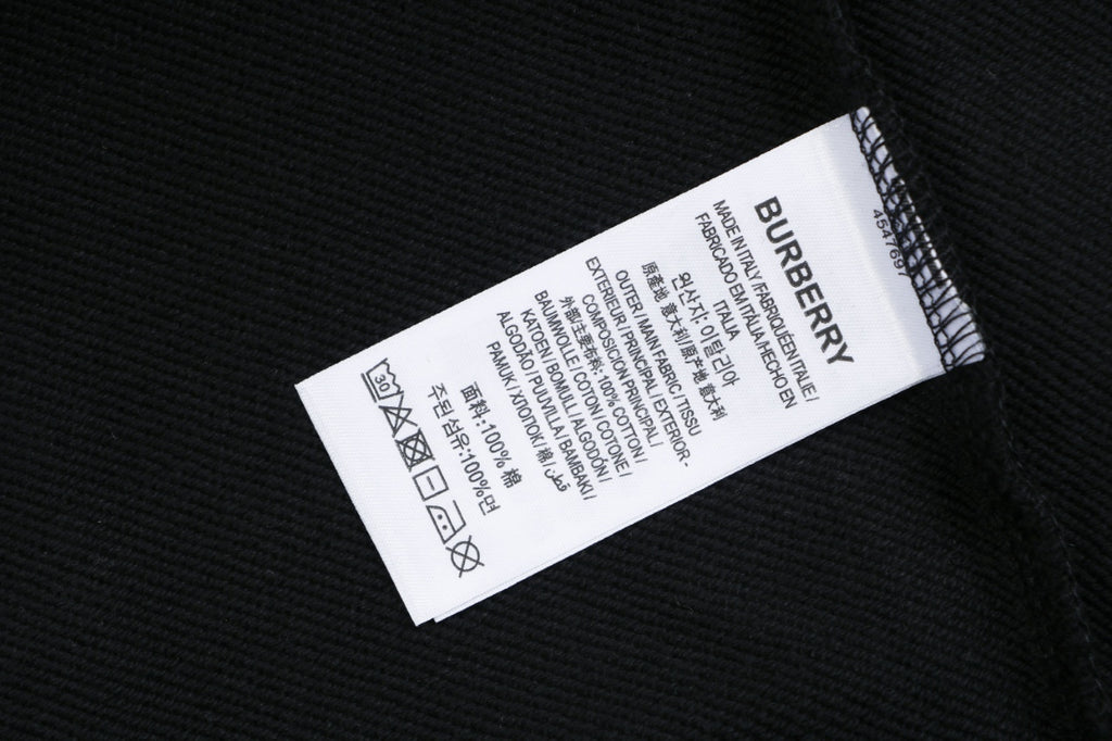 Burberry Black Check-Trim Pocket Crewneck Sweatshirt