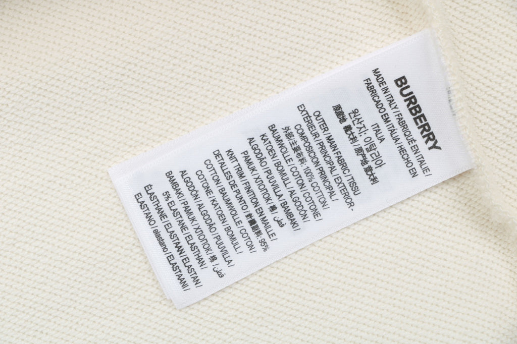 Burberry Ivory Check-Trim Pocket Crewneck Sweatshirt
