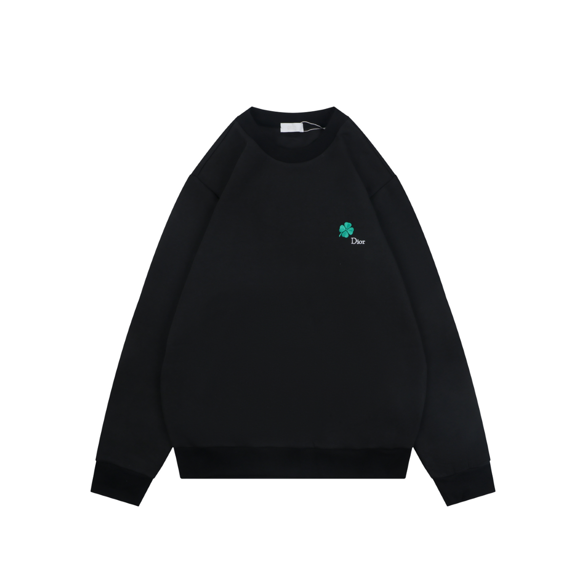 Dior Black Clover-Embroidered Crewneck Sweatshirt