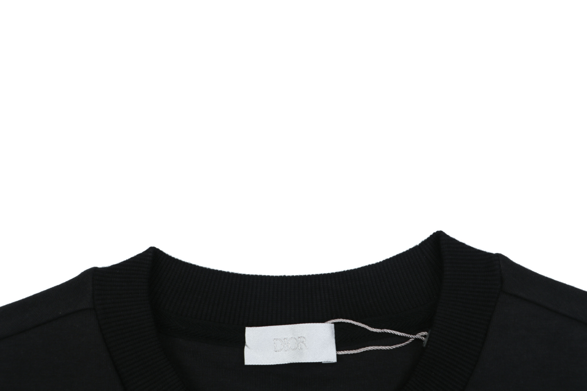 Dior Black Clover-Embroidered Crewneck Sweatshirt
