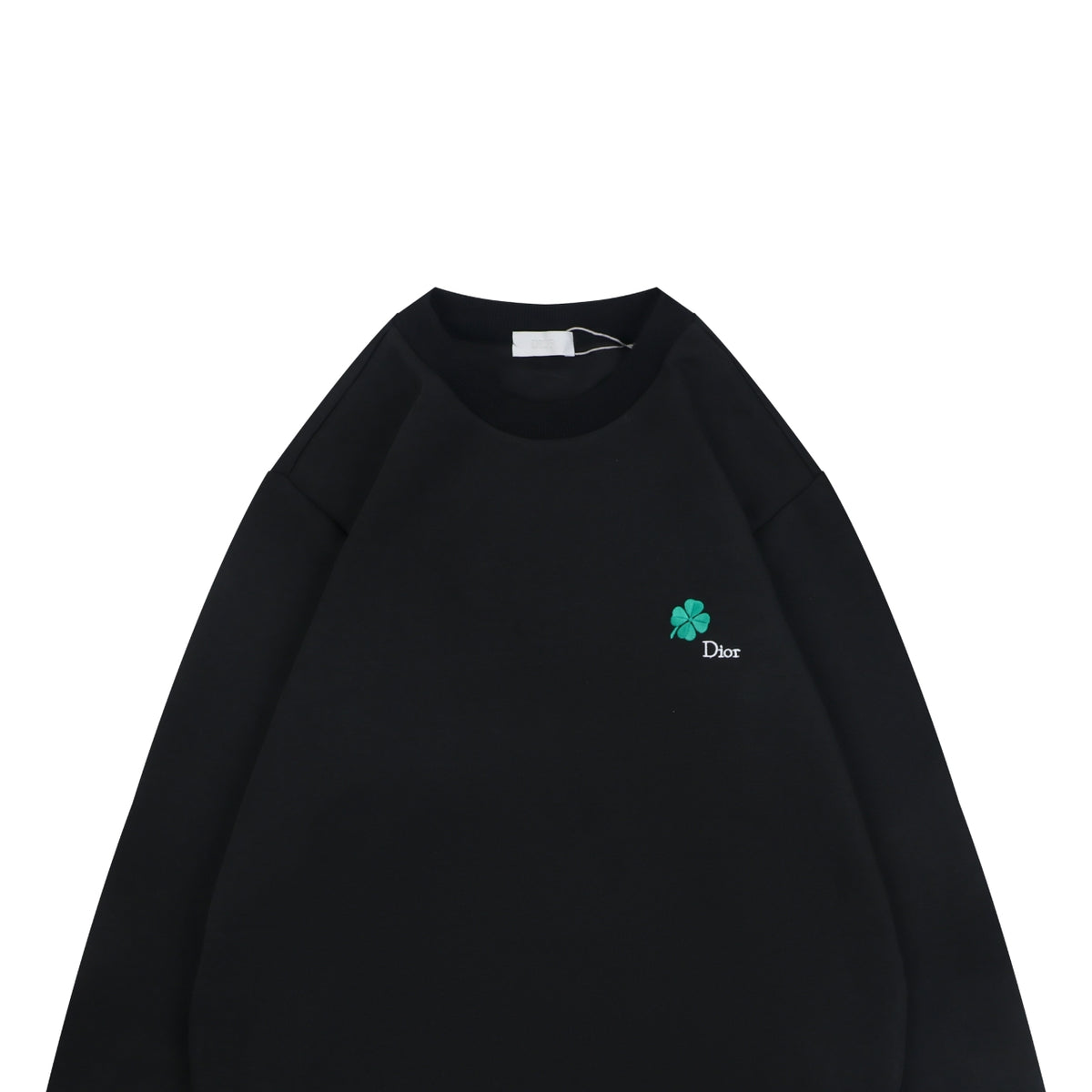Dior Black Clover-Embroidered Crewneck Sweatshirt