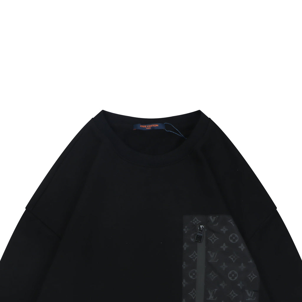 Louis Vuitton Black Monogram Pocket Crewneck Sweatshirt