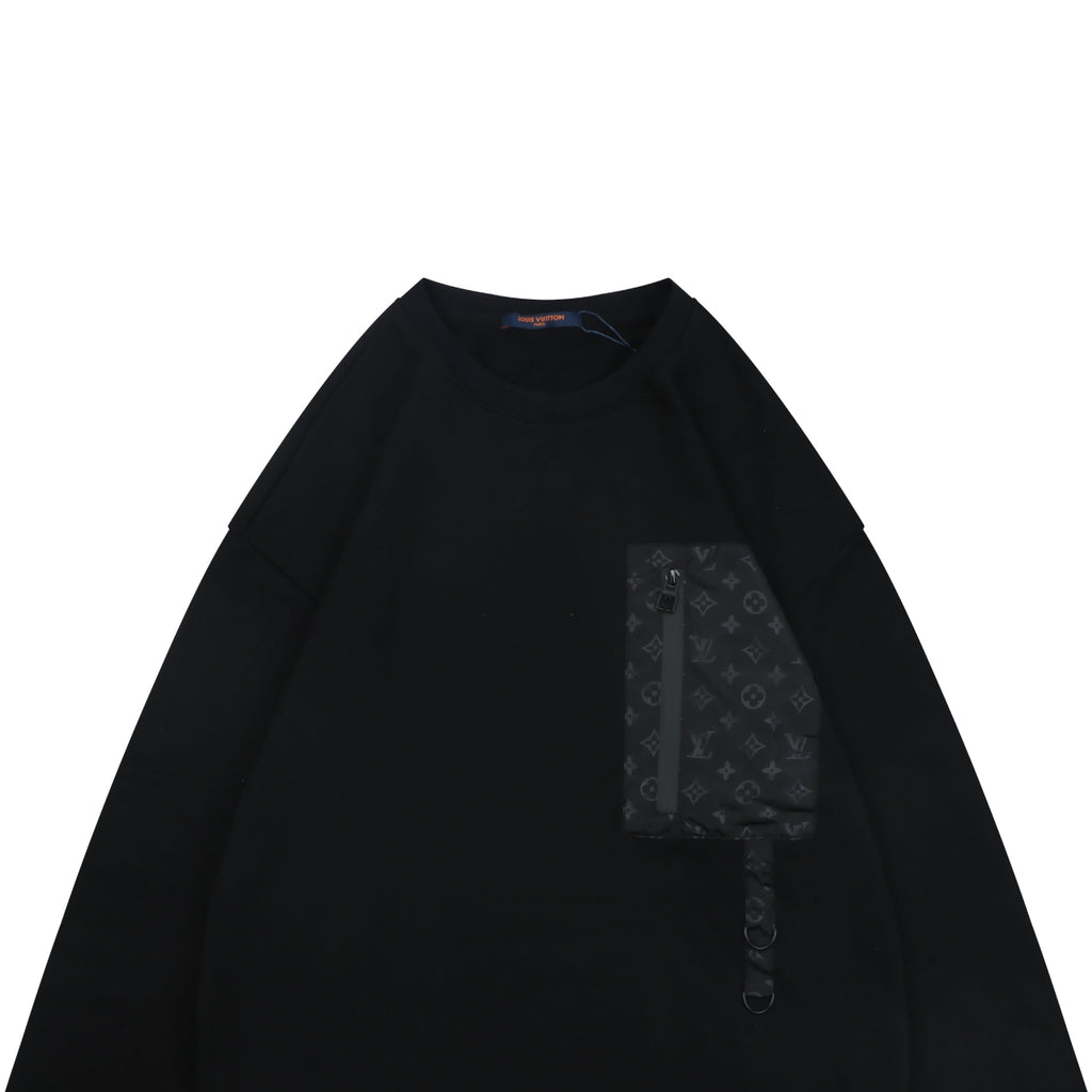 Louis Vuitton Black Monogram Pocket Crewneck Sweatshirt