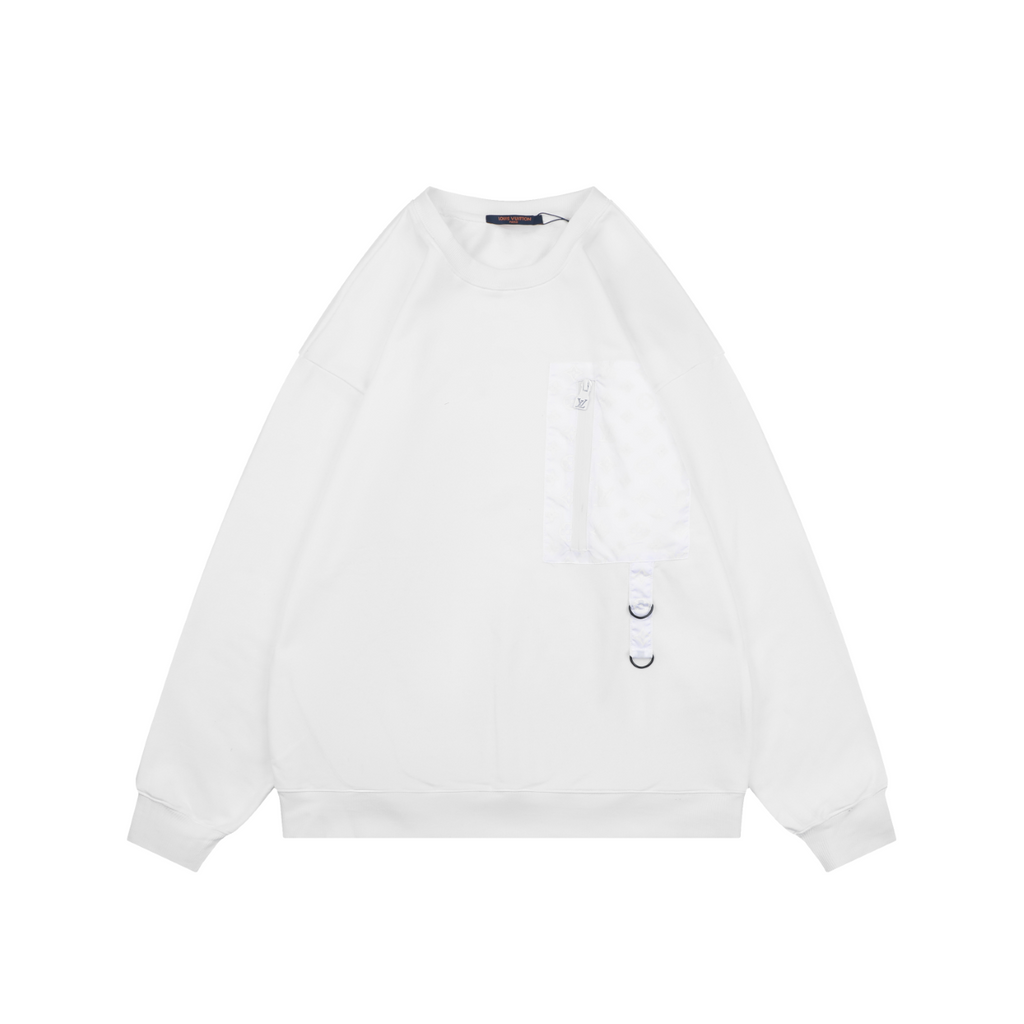 Louis Vuitton White Monogram Pocket Crewneck Sweatshirt