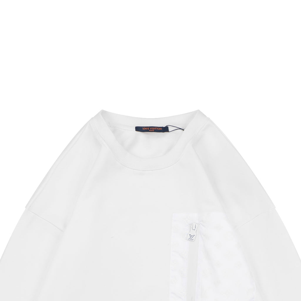 Louis Vuitton White Monogram Pocket Crewneck Sweatshirt