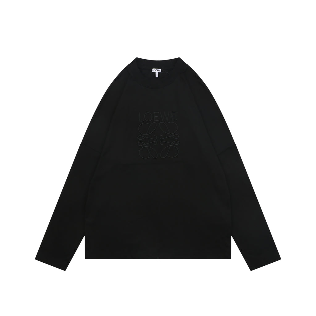 Loewe Black Tonal Embroidered Long-Sleeve Shirt