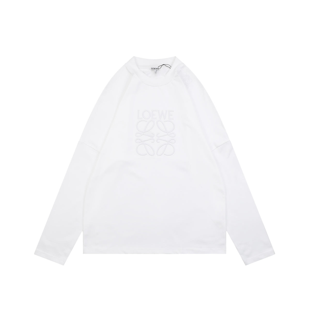 Loewe White Tonal Embroidered Long-Sleeve Shirt