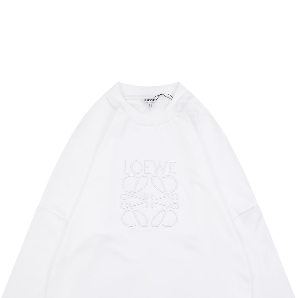 Loewe White Tonal Embroidered Long-Sleeve Shirt