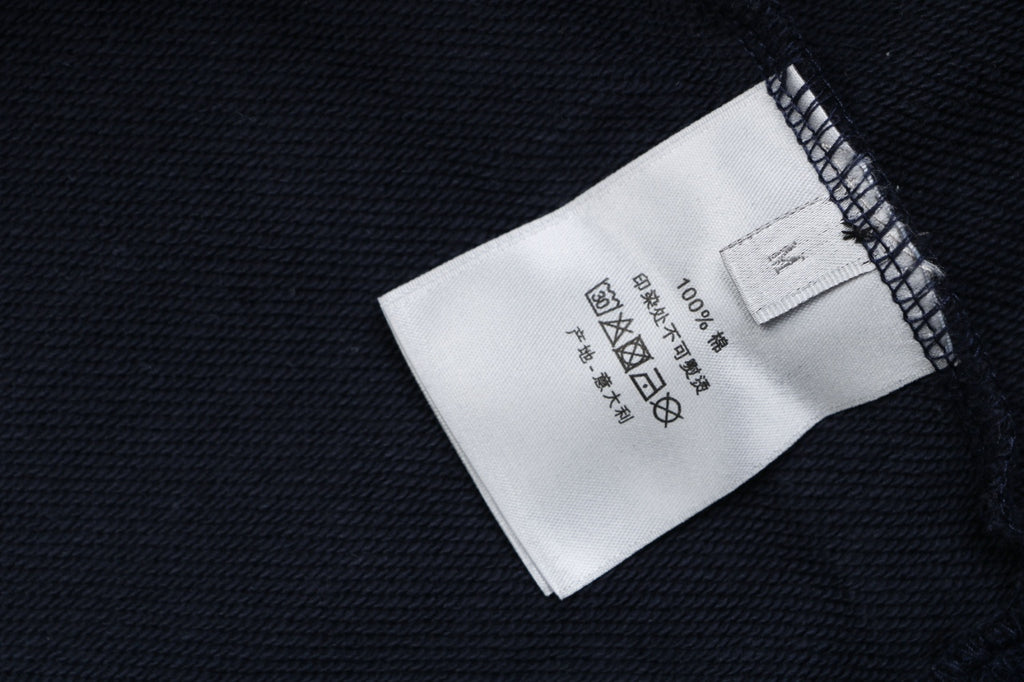 Dior Dark Navy Handwritten Logo Embroidered Hoodie