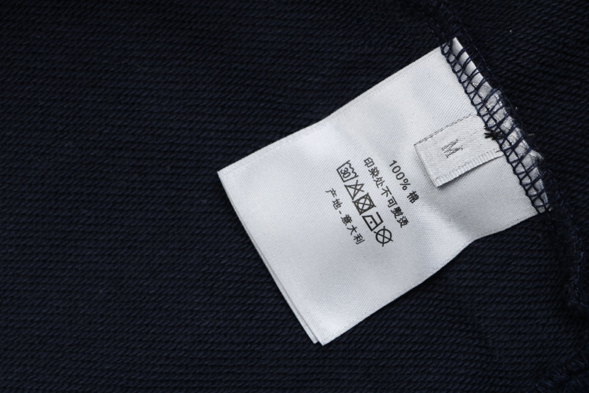 Dior Dark Navy Handwritten Logo Embroidered Hoodie