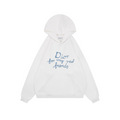 Dior White Handwritten Logo Embroidered Hoodie