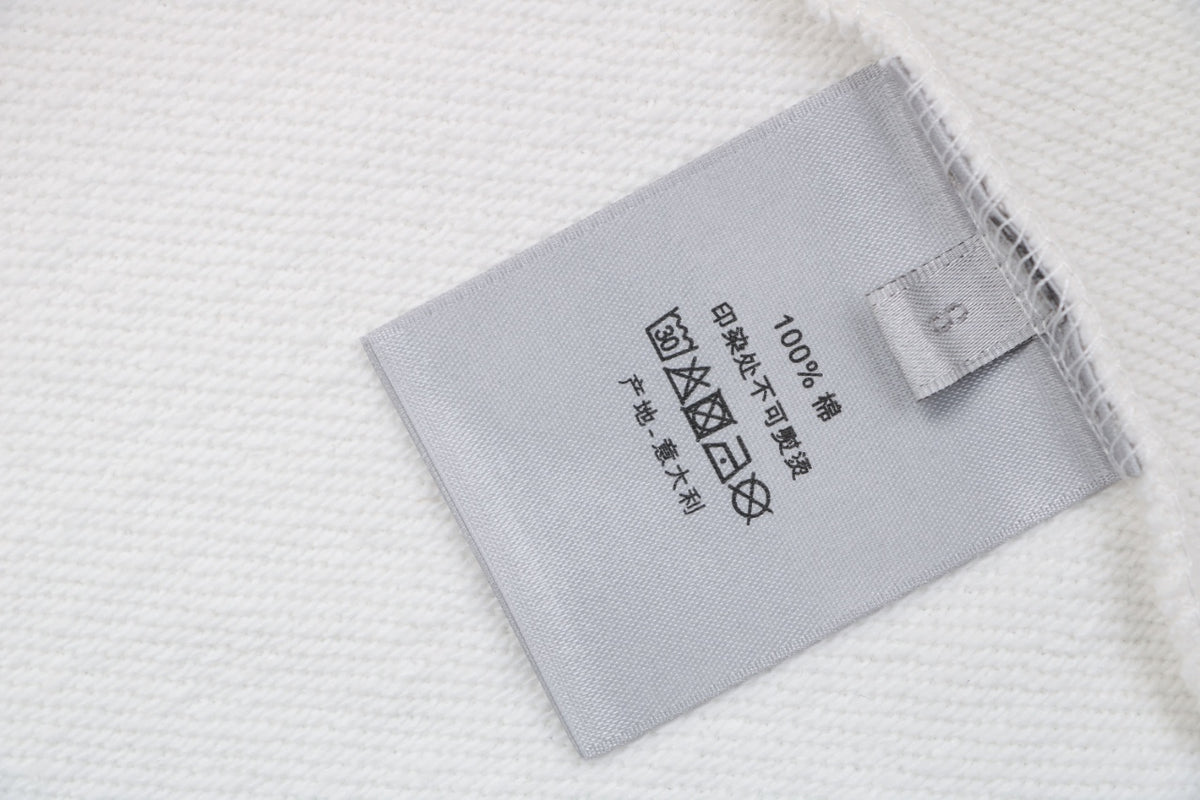 Dior White Handwritten Logo Embroidered Hoodie