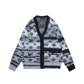 Louis Vuitton Mist Gray All-Over Monogram Button Cardigan