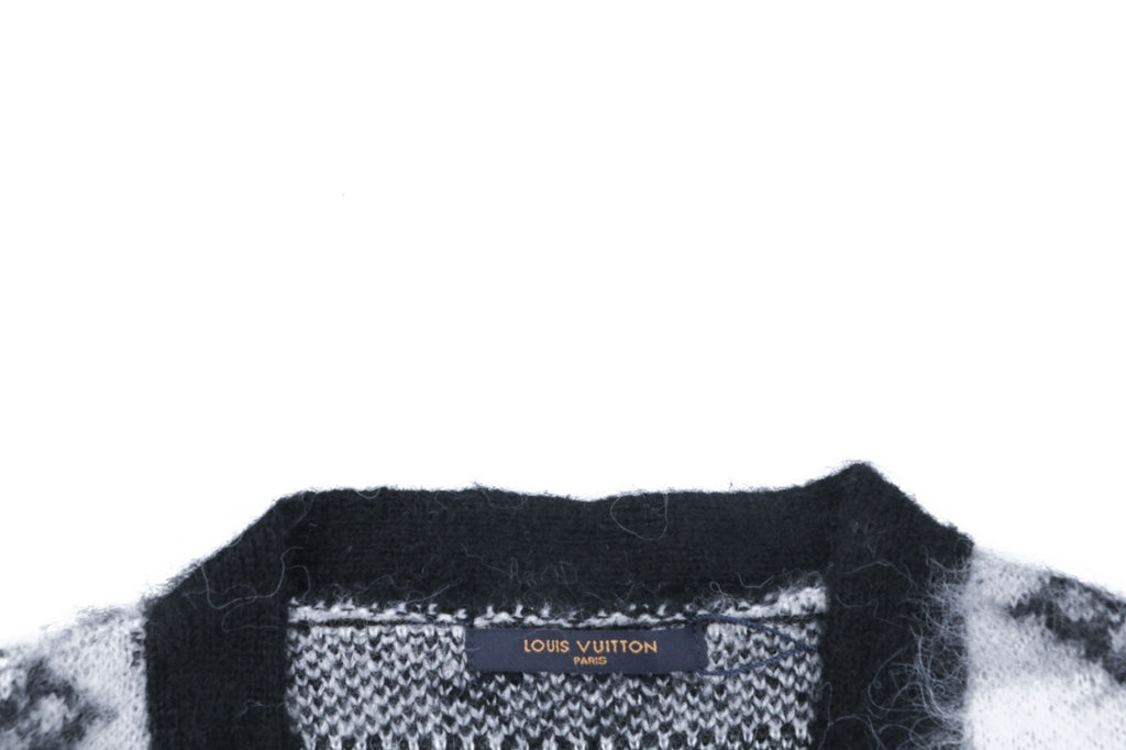 Louis Vuitton Mist Gray All-Over Monogram Button Cardigan