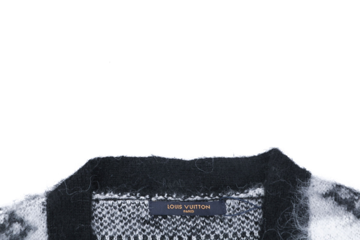 Louis Vuitton Mist Gray All-Over Monogram Button Cardigan