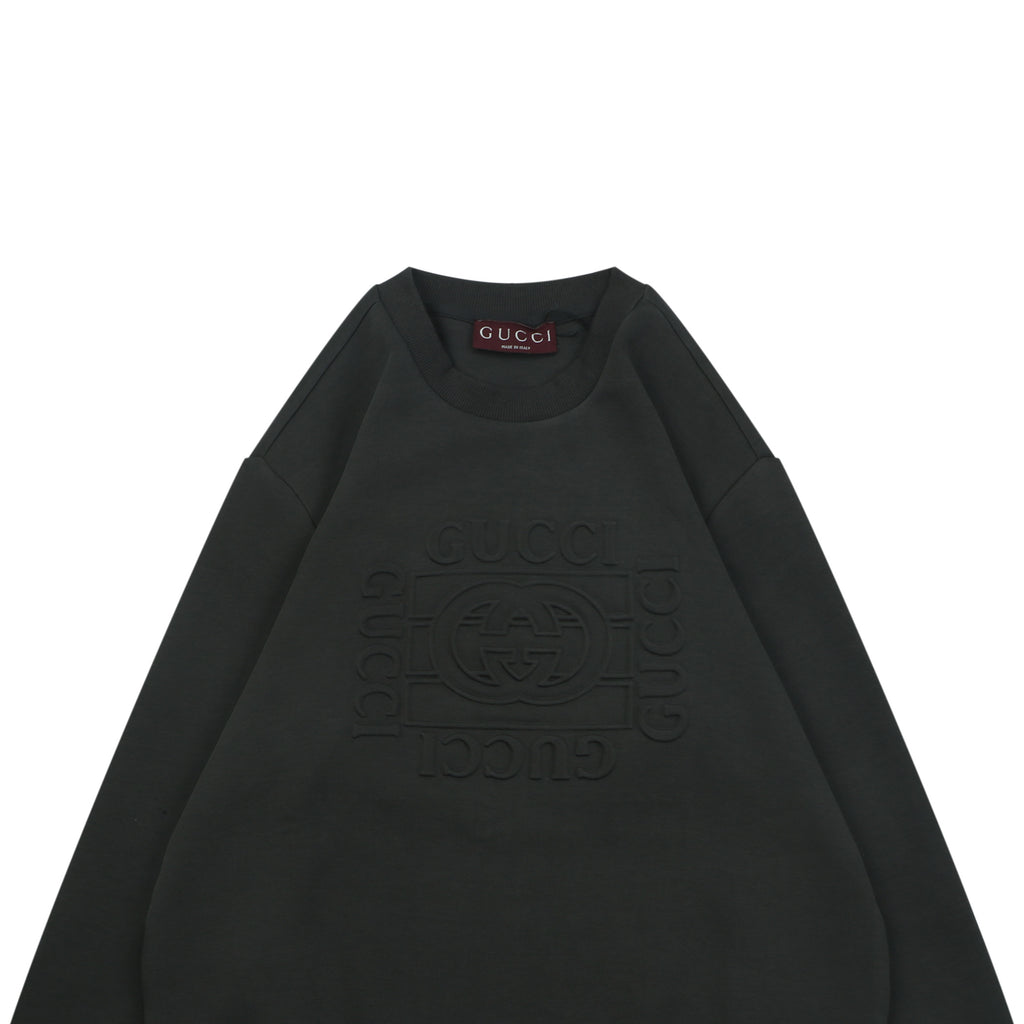 Gucci Square G Embossed Crewneck Sweatshirt - Gray