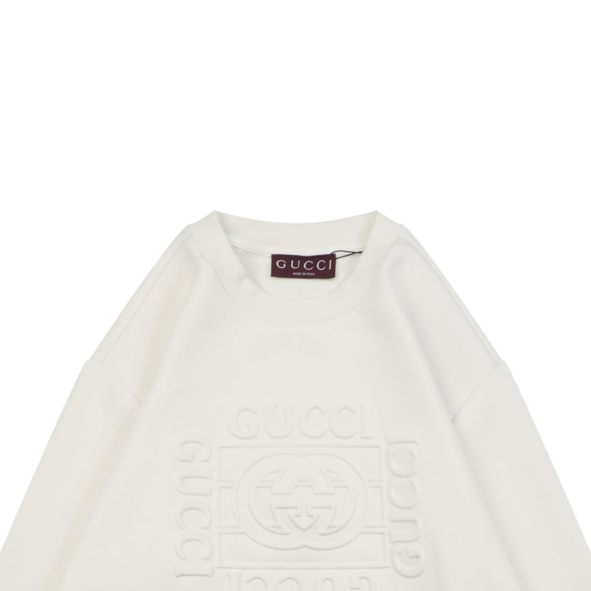 Gucci Square G Embossed Crewneck Sweatshirt - White