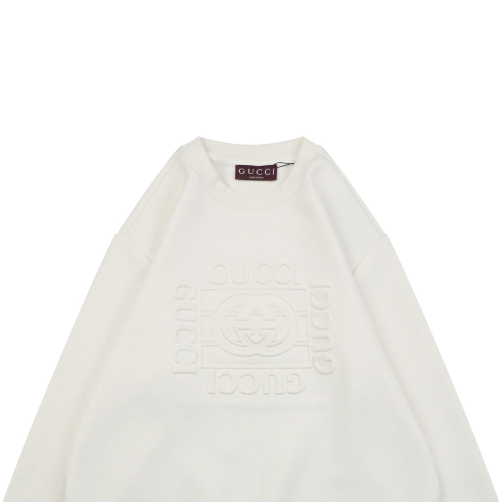 Gucci Square G Embossed Crewneck Sweatshirt - White