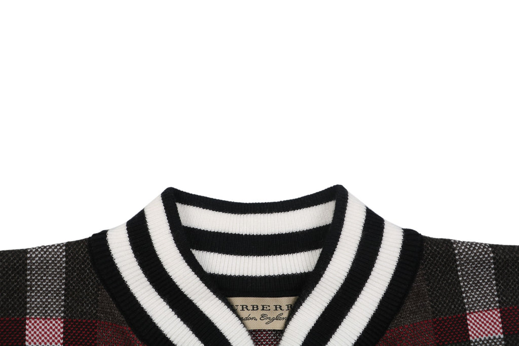 Burberry Check Zip-Up Bomber Jacket - Black