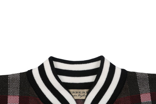 Burberry Check Zip-Up Bomber Jacket - Black