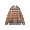 Burberry Check Zip-Up Bomber Jacket - Tan