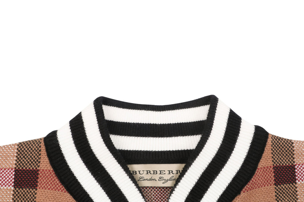 Burberry Check Zip-Up Bomber Jacket - Tan